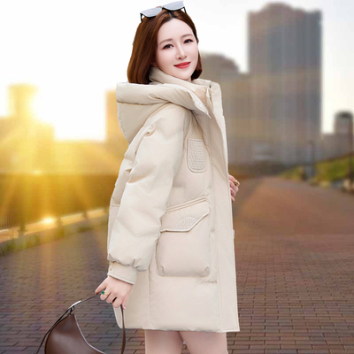 立领羽绒服女中长款2025新款冬小个子洋气百搭白鸭绒加厚保暖外套
