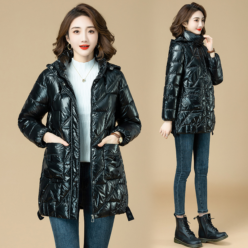 韩版时尚中长款羽绒棉棉服