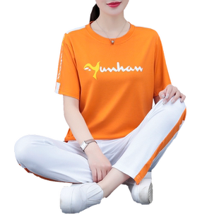 运动休闲服套装女两件套夏季2023年新款时尚洋气显瘦夏天薄款女装