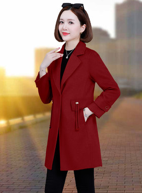 毛呢外套女中长款呢子大衣