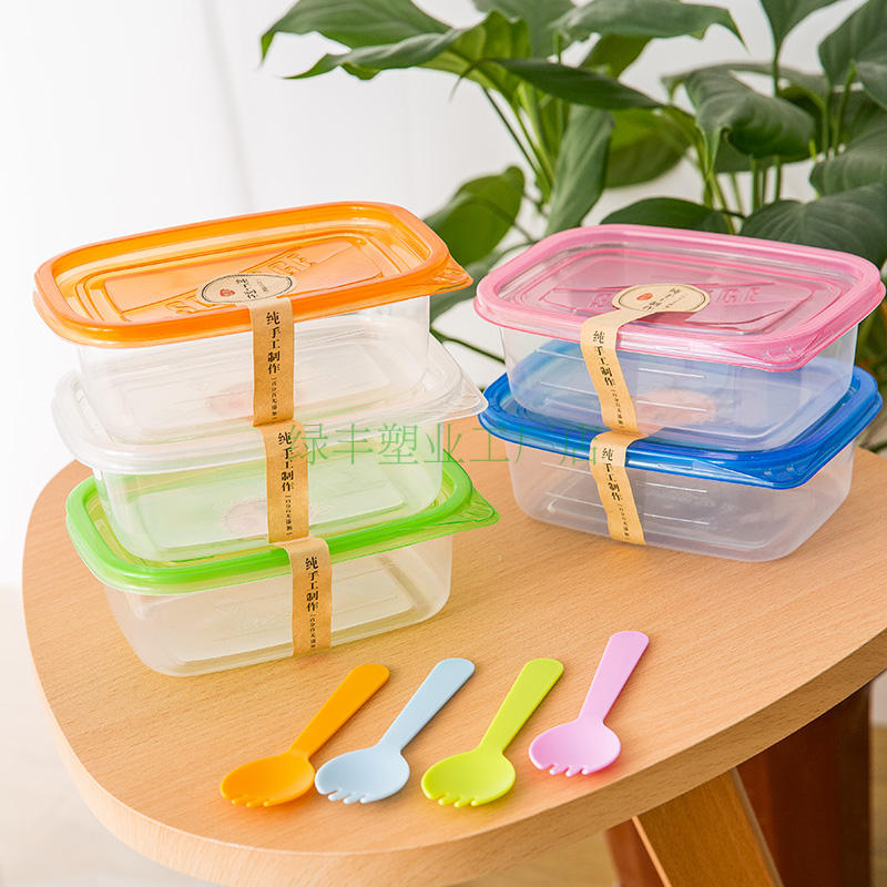 长方形带盖一次性餐盒绿丰塑料