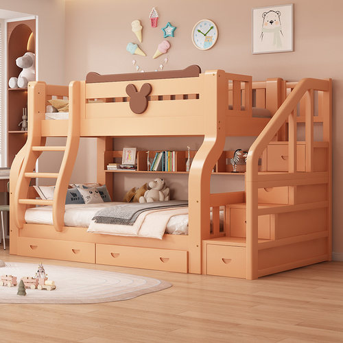 上下床子母床全实木多功能双层床