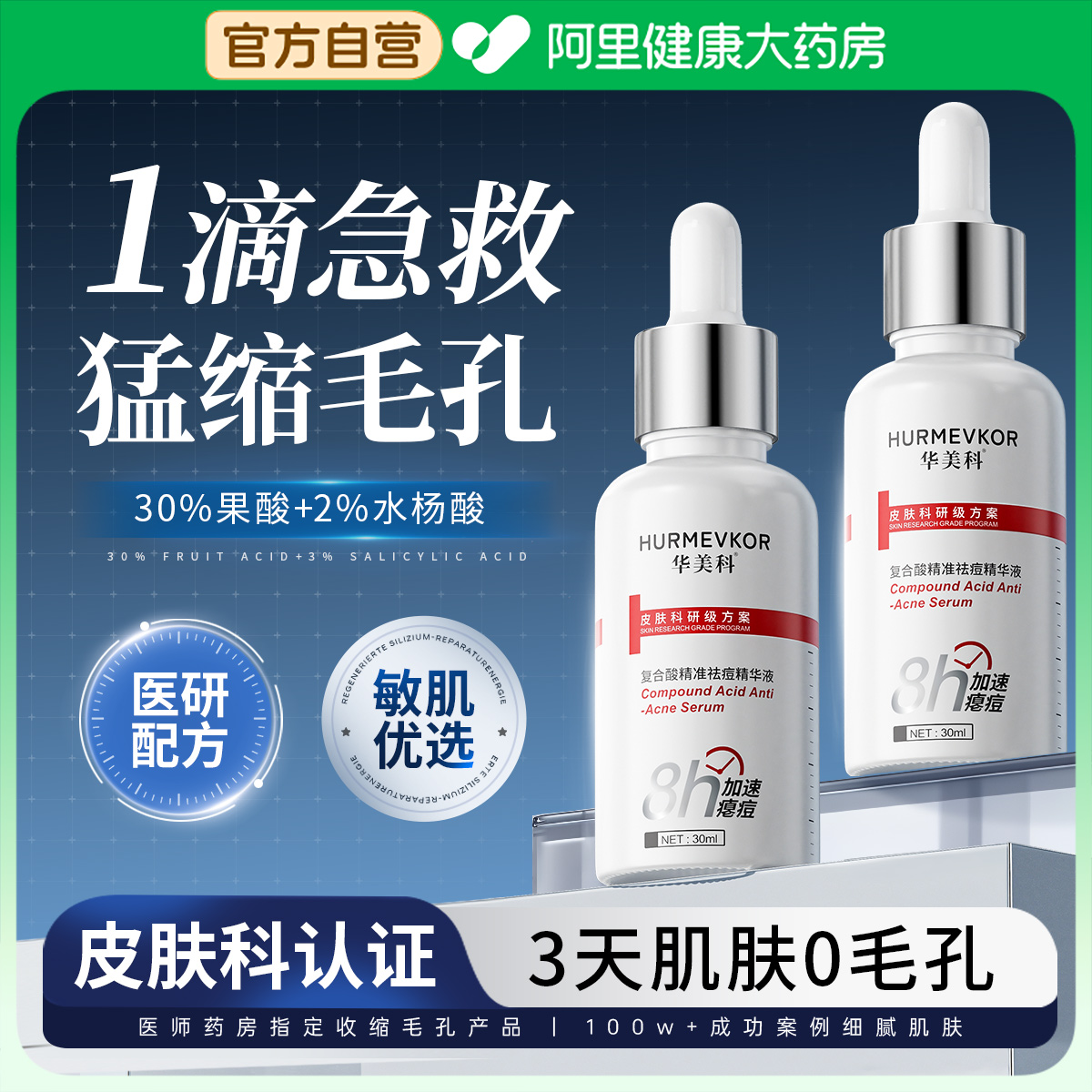 【皮肤科研发】15s急救猛缩毛孔