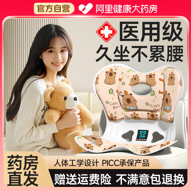 卡皮巴拉人体工学护腰坐垫久坐神器办公室腰靠座椅靠背垫腰部支撑