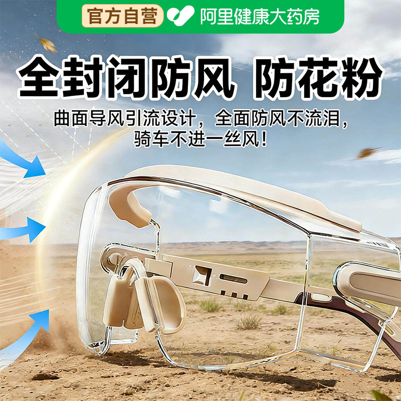 官方正品】骑行防花粉柳絮护眼镜图片