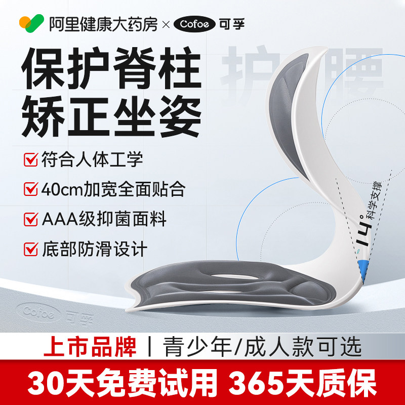 可孚人体工学护腰坐垫腰部支撑坐椅靠垫办公室汽车腰靠久坐神器
