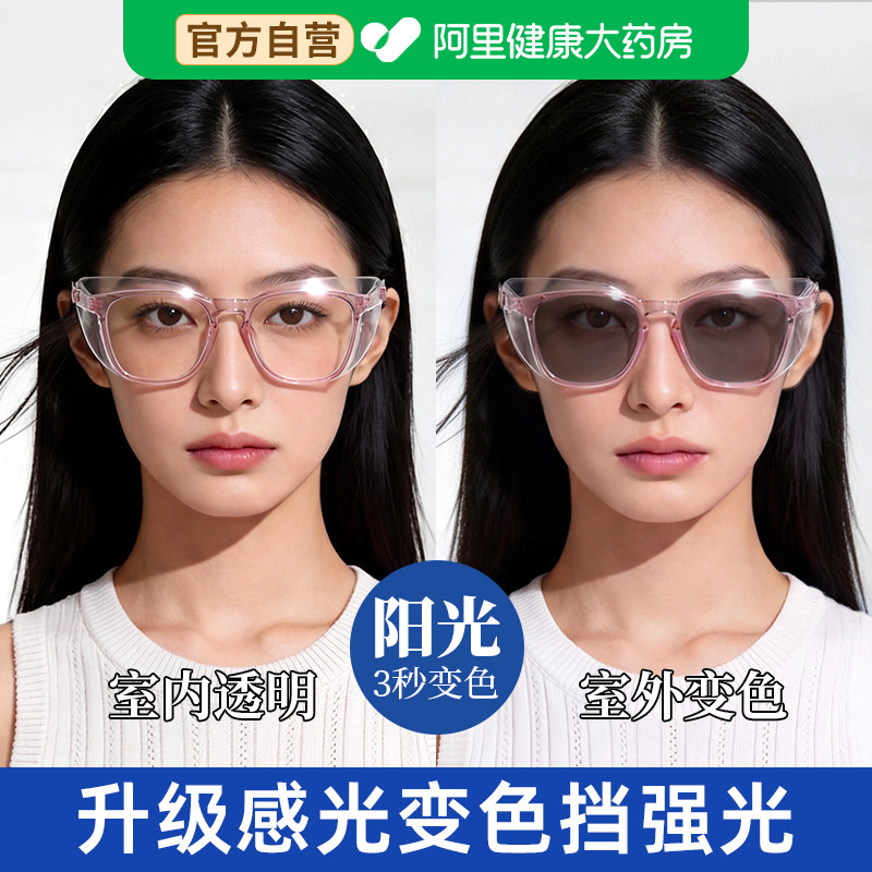 防风眼镜骑行变色护目镜近视眼术后防护老年人日夜两用户外电动车