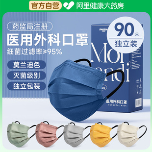高顏值新款 春夏季 莫蘭迪色醫用外科口罩一次性醫療滅菌級單獨包裝