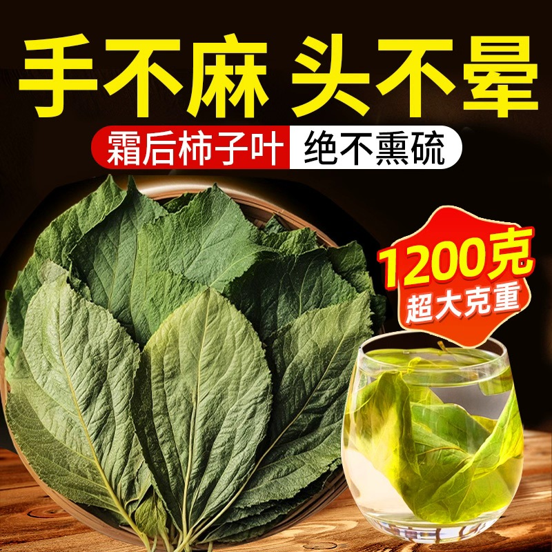 非遗特优级干柿子叶茶降高三血压霜后新鲜泡正品中材药官方旗舰店
