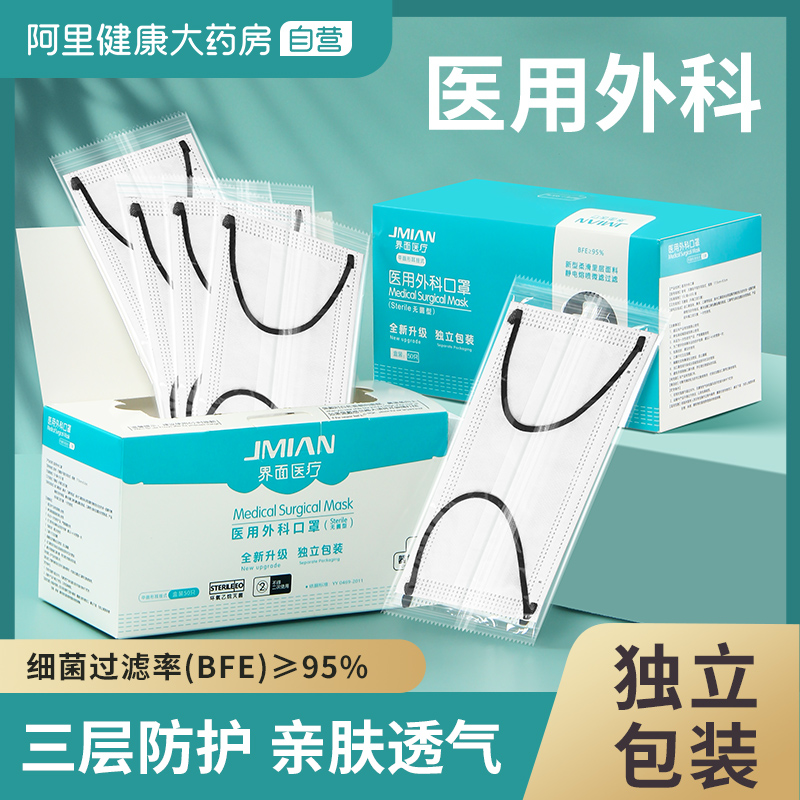 夏季薄款白色医用外科口罩灭菌级