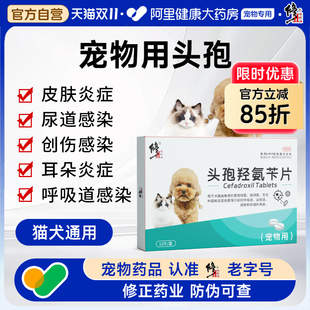 修正宠物专用消炎药狗狗猫咪呼吸泌尿道皮肤感染头孢羟氨苄片12片