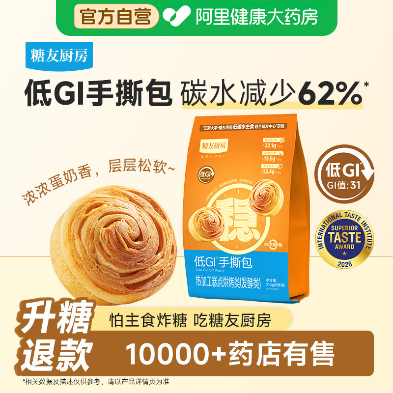 糖友厨房手撕面包孕妇低GI早中晚代餐无糖精尿人休闲零食品图片