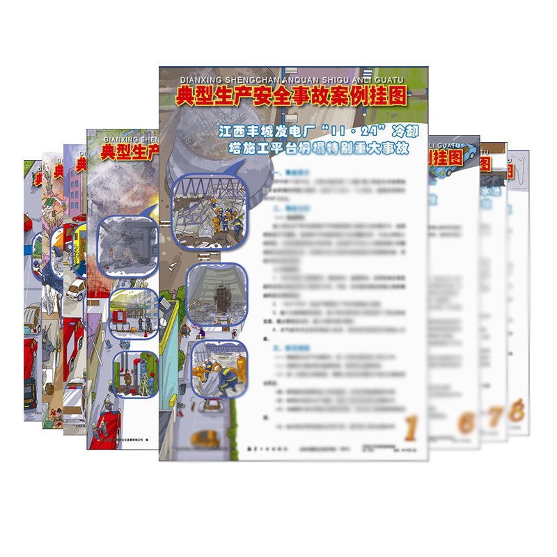 典型生产安全事故案例宣教挂图企业员工安全教育海报8张包邮