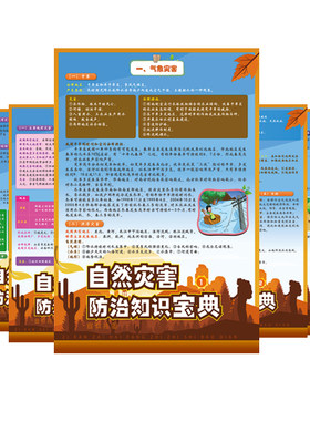 自然灾害防治知识宝典宣教挂图512全民防灾减灾宣传周海报社区