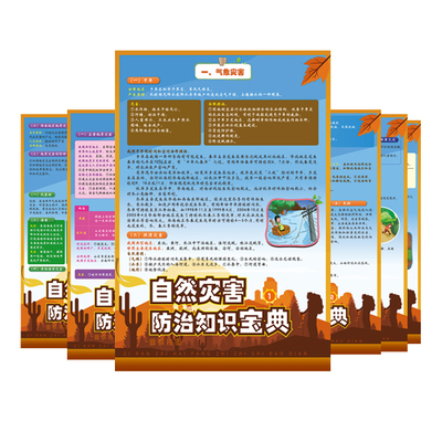 自然灾害防治知识宝典宣教挂图512全民防灾减灾宣传周海报社区