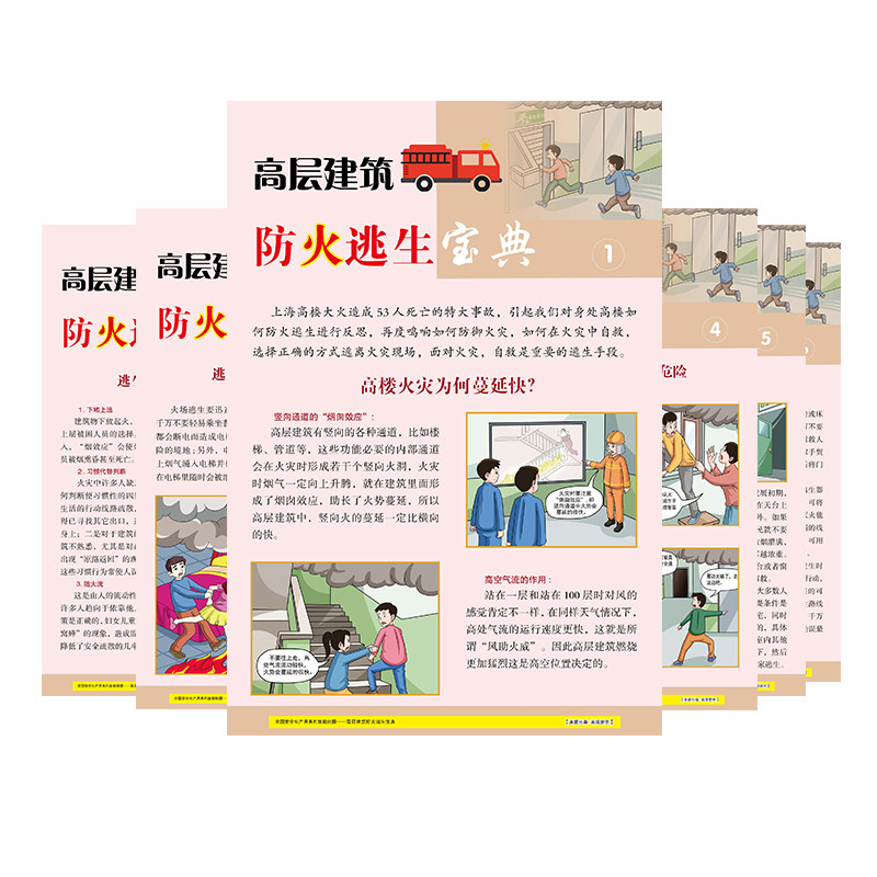 高层建筑防火逃生宝典宣教挂图企业员工安全宣教海报包邮