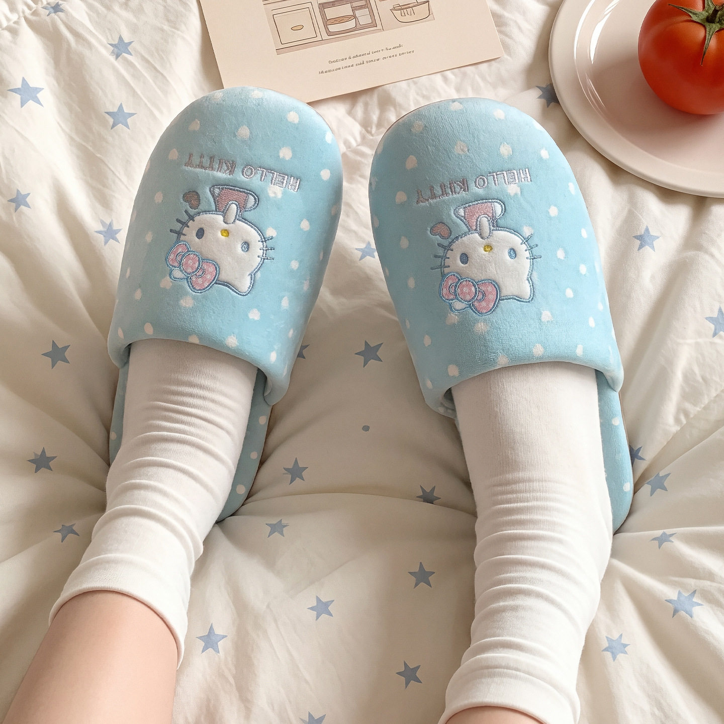 Hello Kitty棉拖鞋女冬季居家室内可爱防滑毛绒保暖家居棉拖