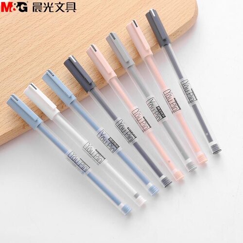 晨光中性笔简约黑色碳素水笔0