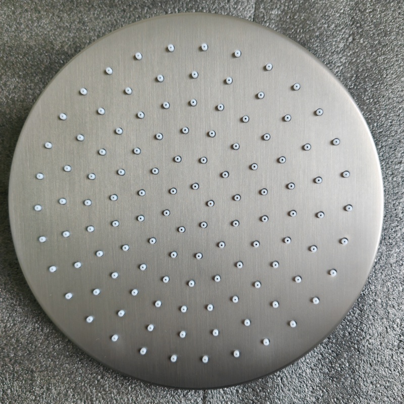 德国枪灰色加厚304不锈钢花洒顶喷圆形淋浴喷头增压8/10/12/16寸