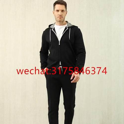 bc男士纯色全拉链连帽运动休闲套装纯棉大码出口外贸男装