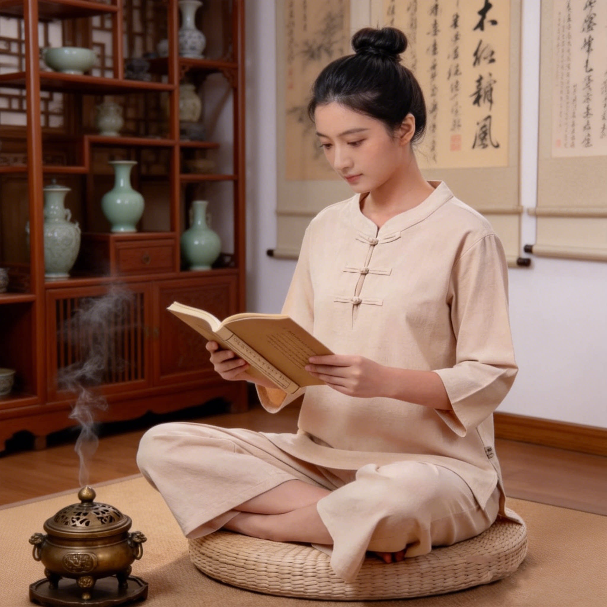 夏季新款居士打坐禅修服佛系禅意大码居士服修行禅服男士道家衣服