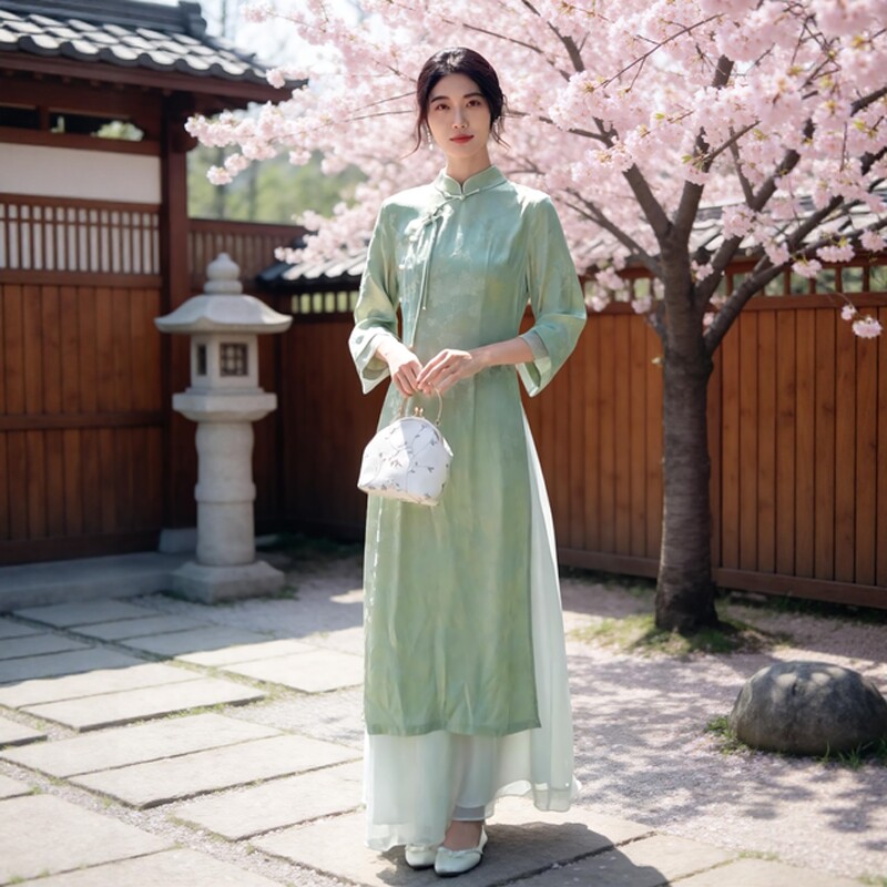 夏季复古风新中式旗袍改良年轻款修身仙气禅意茶服女国风连衣裙