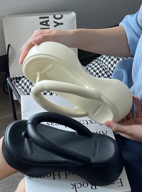misssuper人字拖eva厚底外穿轻便百搭时尚夏季增高拖鞋女高跟网红