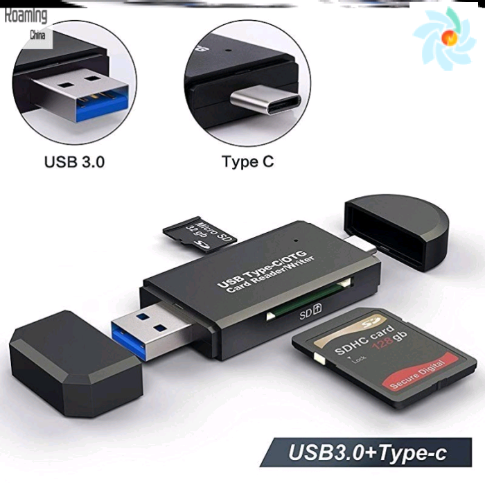 USB 3.0 OTG Micro USB Type C SD Memory Card Reader读卡器