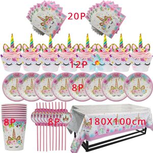 Unicorn Disposable Tableware Party Supplies Paper plates cup