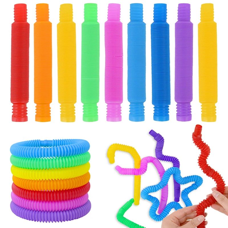 8-32pcs Pop Tubes Sensory Fidget Toys Stress Anxiety Relief 节庆用品/礼品 节日装扮用品 原图主图