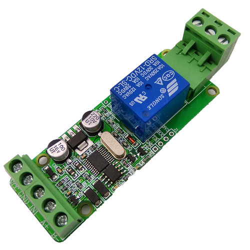 Modbus-Rtu 1路12V继电器模块 1路开关量输入/输出 RS485