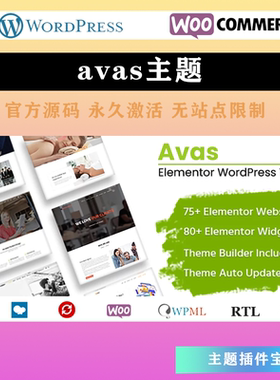 Avas 汉化中文版多用途Elementor轻量WordPress企业主题
