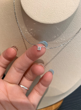 超闪莫桑钻鼻屎s925纯银女项链