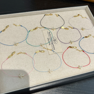 正品 送女友礼物 莫桑钻s925纯银手绳轻奢十字架手链女高级精致时尚