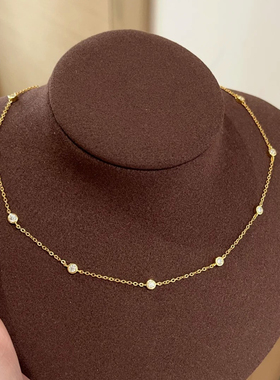 10分泡泡项链轻奢s925纯银莫桑钻