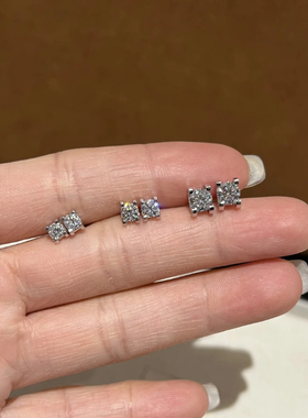 超闪莫桑钻s925纯银明星同款耳钉
