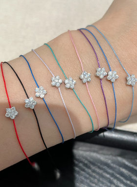 超闪莫桑钻星星手绳s925纯银手链