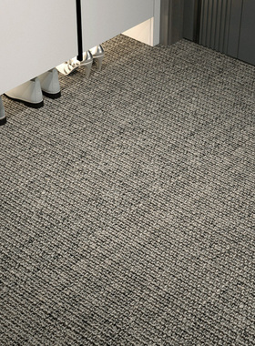 进门地垫天然剑麻地毯入户门日式门厅脚垫客厅卧室灰色亚麻垫满铺