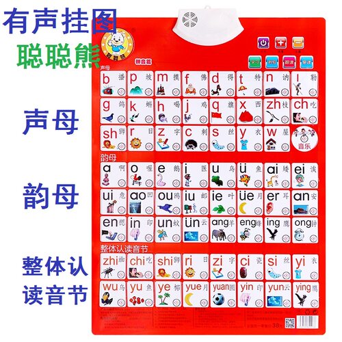 儿童早教益智有声挂图人物汉语拼音字母表声母韵母整体认读音节
