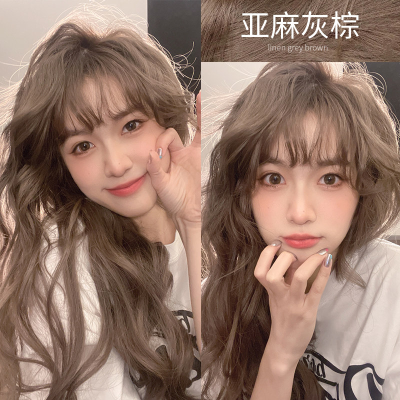 亚麻茶棕色染发剂膏2023流行色显白植物纯无需褪色灰棕色女生专用