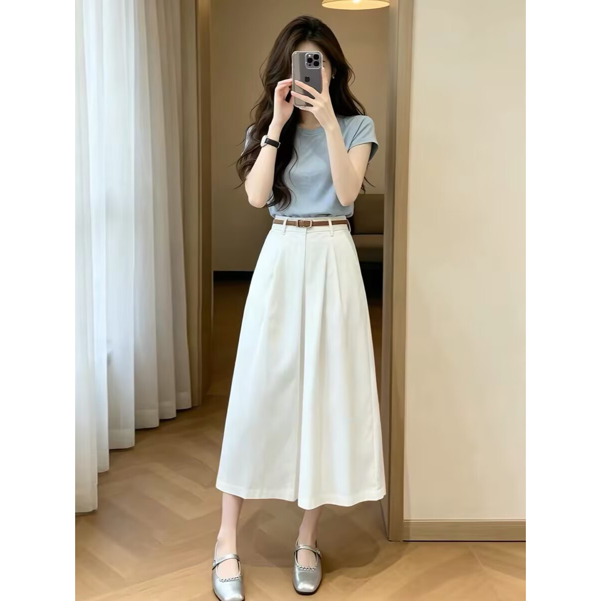 巨好看韩系穿搭一整套装连衣裙子女夏季2026新款漂亮绝美白色长裙
