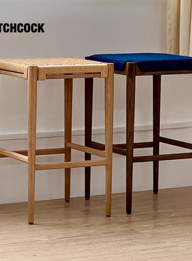 HITCHCOCK Needle High Stool /悬针吧台凳椅高脚凳简约绳编真皮