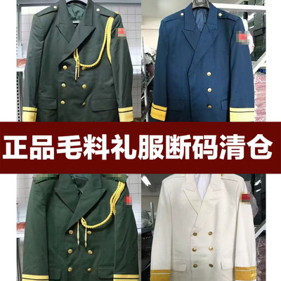 婚礼干部礼宾服正品绿色礼服文工团演出绶带松枝橄榄绿蓝白色套装