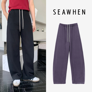 seawhen 海维恩新款韩版洋气立体剪裁显瘦宽松毛圈镰刀弯月休闲裤