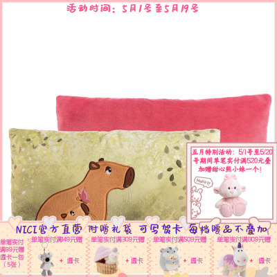 德国 NICI Basic Capybara  Green 水豚矩形靠垫 43x25cm