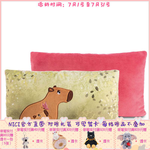 德国 NICI Basic Capybara  Green 水豚矩形靠垫 43x25cm