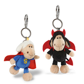 德国NICI超人羊 恶魔羊钥匙扣咩咩羊可爱毛绒公仔手机包包挂饰