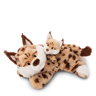 德国NICI野生朋友猞猁母子玩偶毛绒玩具陪伴玩具毛绒公仔儿童礼物