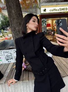 外套 气质优雅百搭显瘦复古西装 半身裙两件套女 时尚 2026早春新款