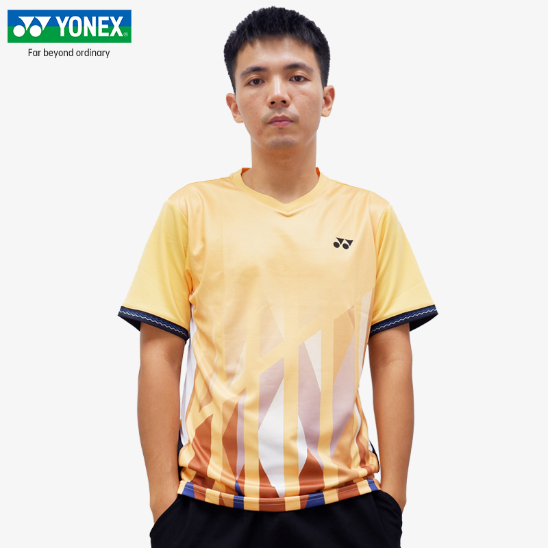 YONEX尤尼克斯YY羽毛球服比赛短袖夏季透气吸汗运动T恤1103925BCR